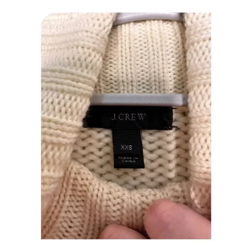 J. Crew colorblock cozy turtleneck sweater, cream & heather women’s size xxs